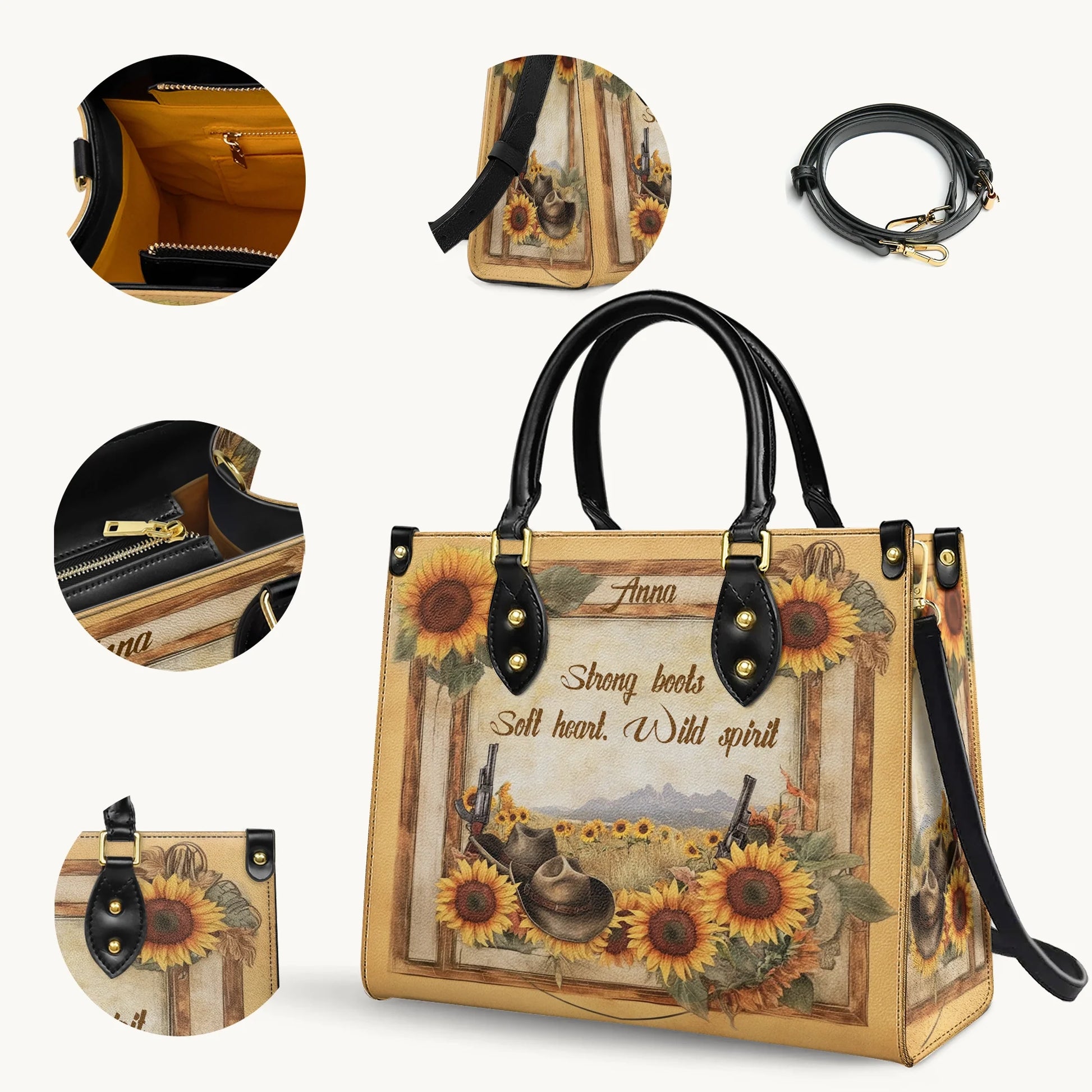  Personalized Wild Spirit Bloom Leather Bag