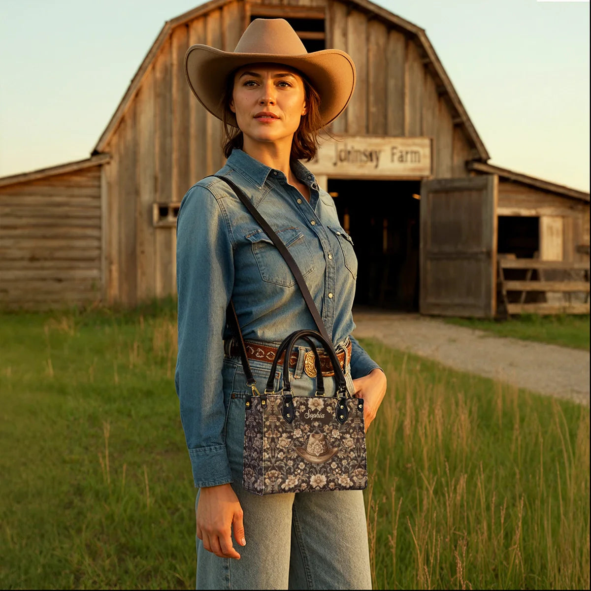  Personalized Cowgirl Grace Leather Bag