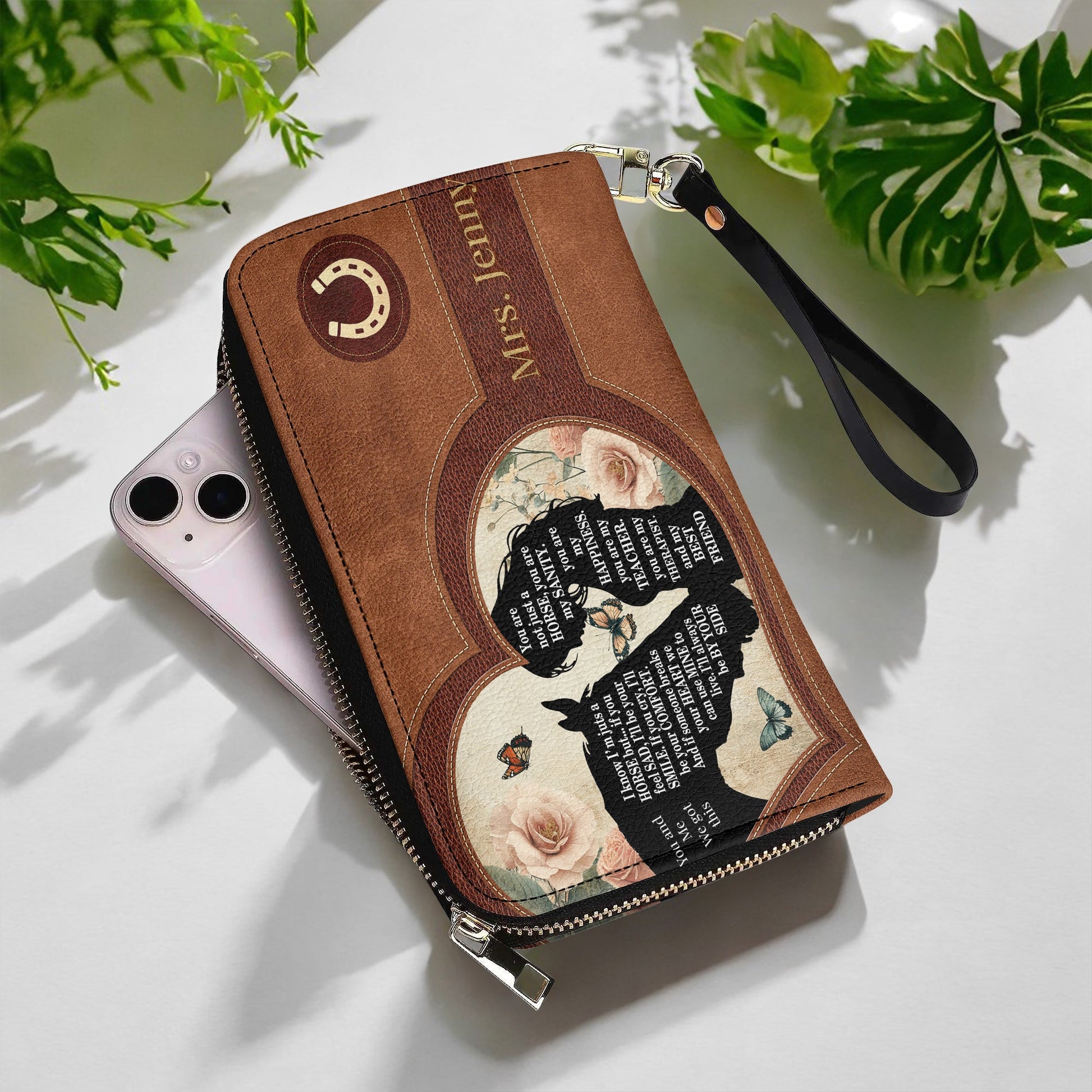  Leather Clutch Purse With Wristlet Strap Handle The Saddle Bond