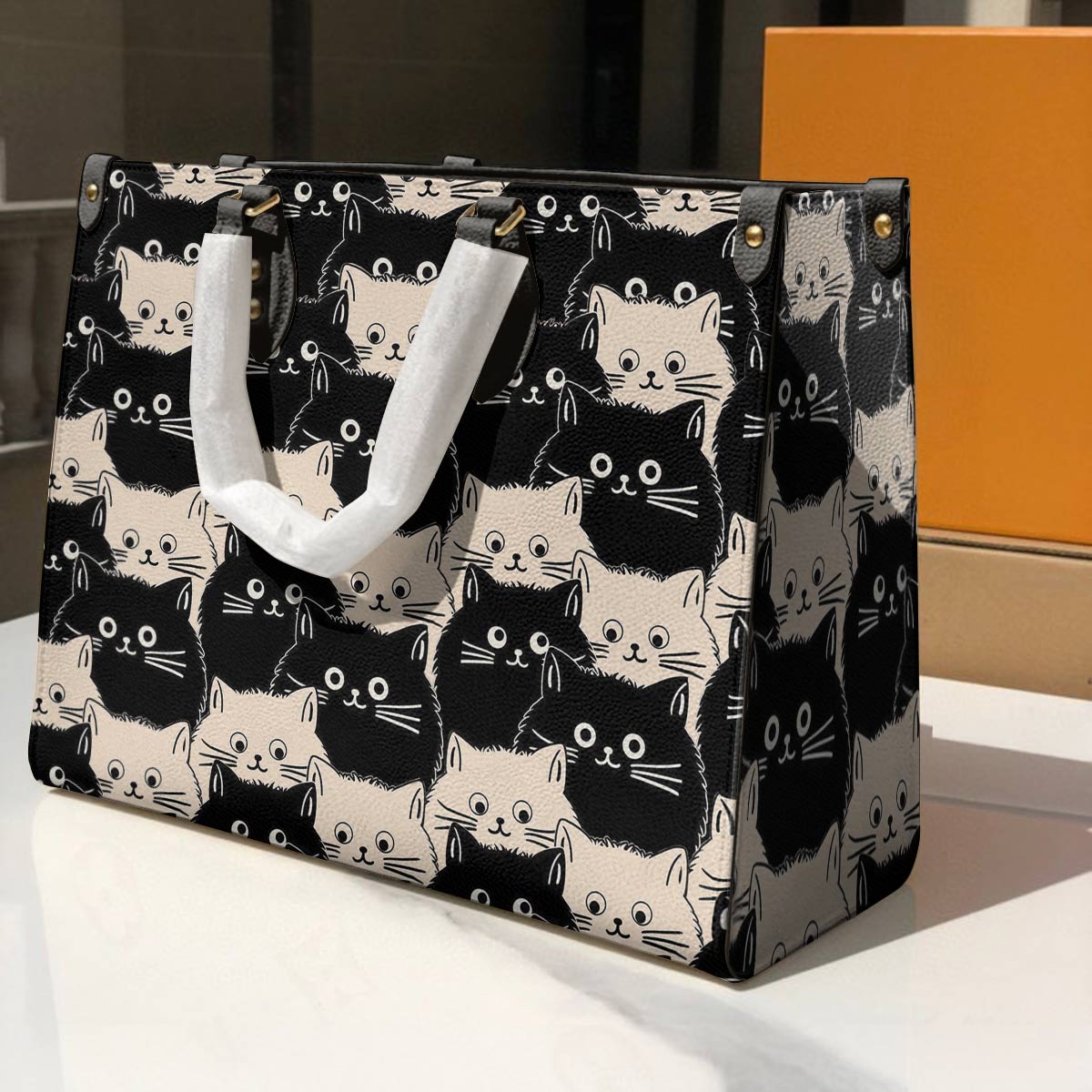  Leather Bag Cute Face Cats