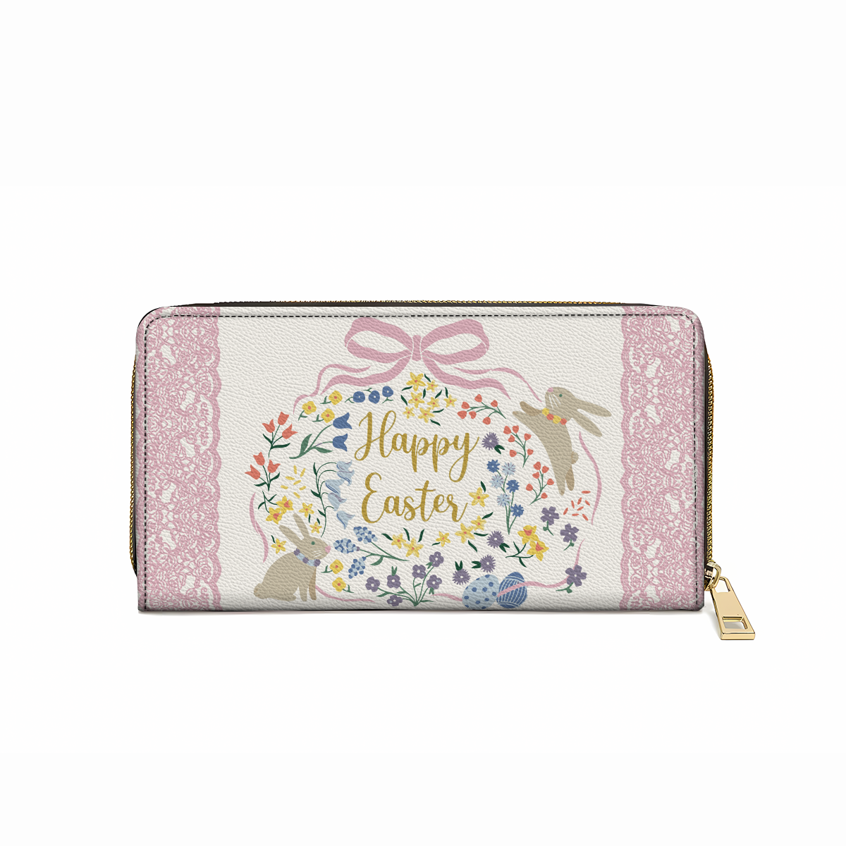  Leather Clutch Purse With Wristlet Strap Handle Easter Bliss
