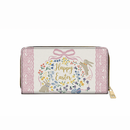  Leather Clutch Purse With Wristlet Strap Handle Easter Bliss