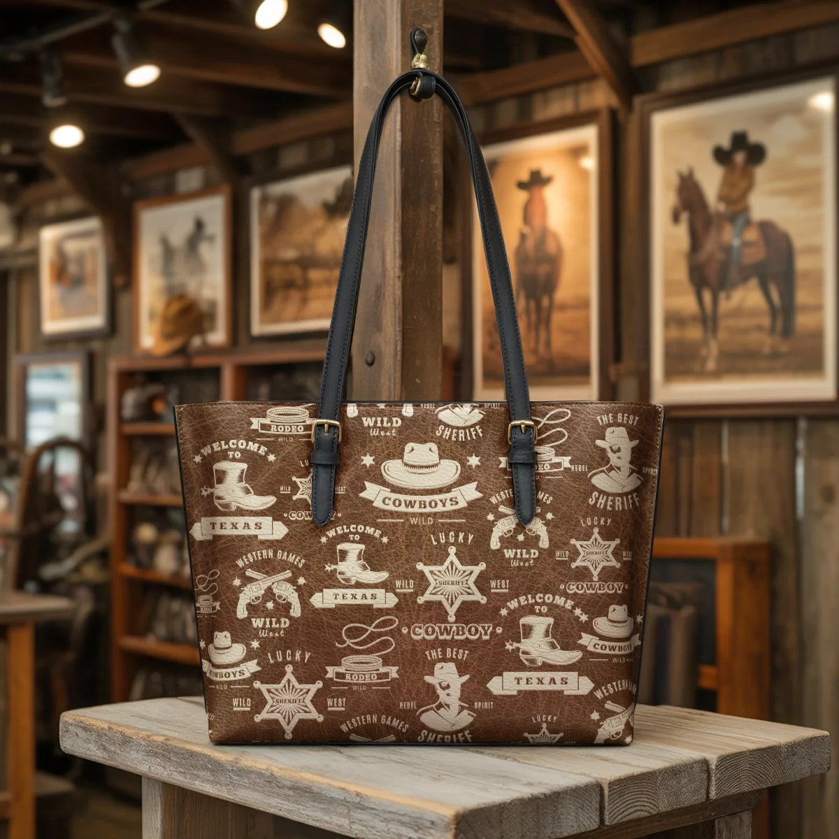  Cowboy Heritage Leather Tote Bag