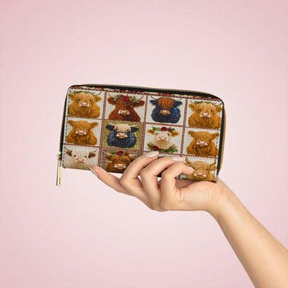  Leather Clutch Purse With Wristlet Strap Handle Cow In My Heart