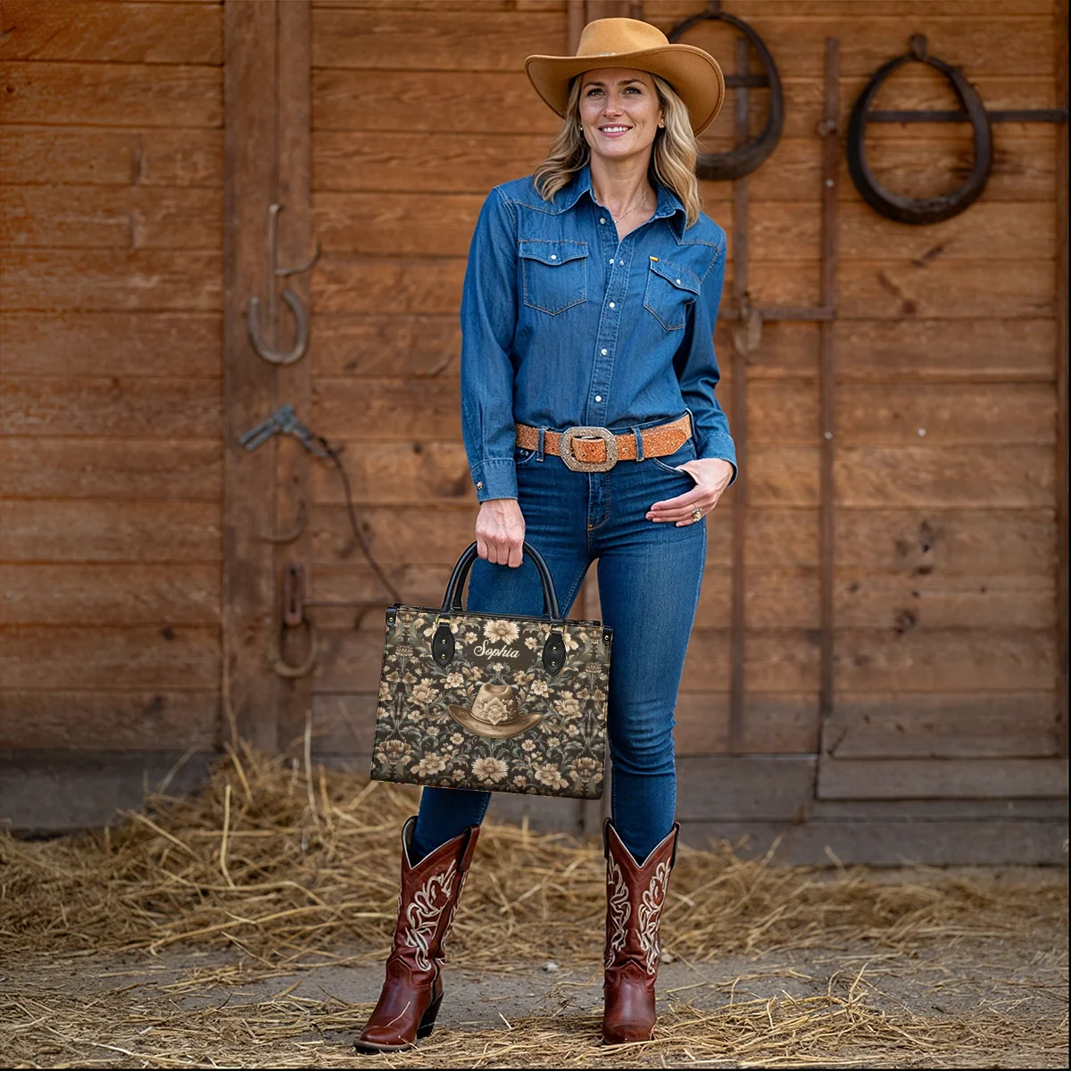  Personalized Cowgirl Grace Leather Bag