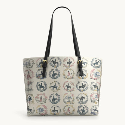  Wildflower Waltz Leather Tote Bag