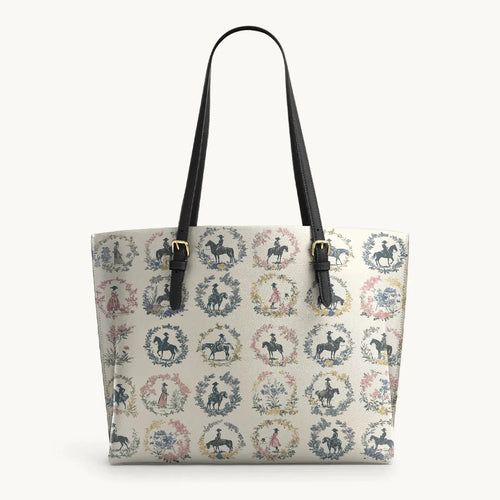  Wildflower Waltz Leather Tote Bag