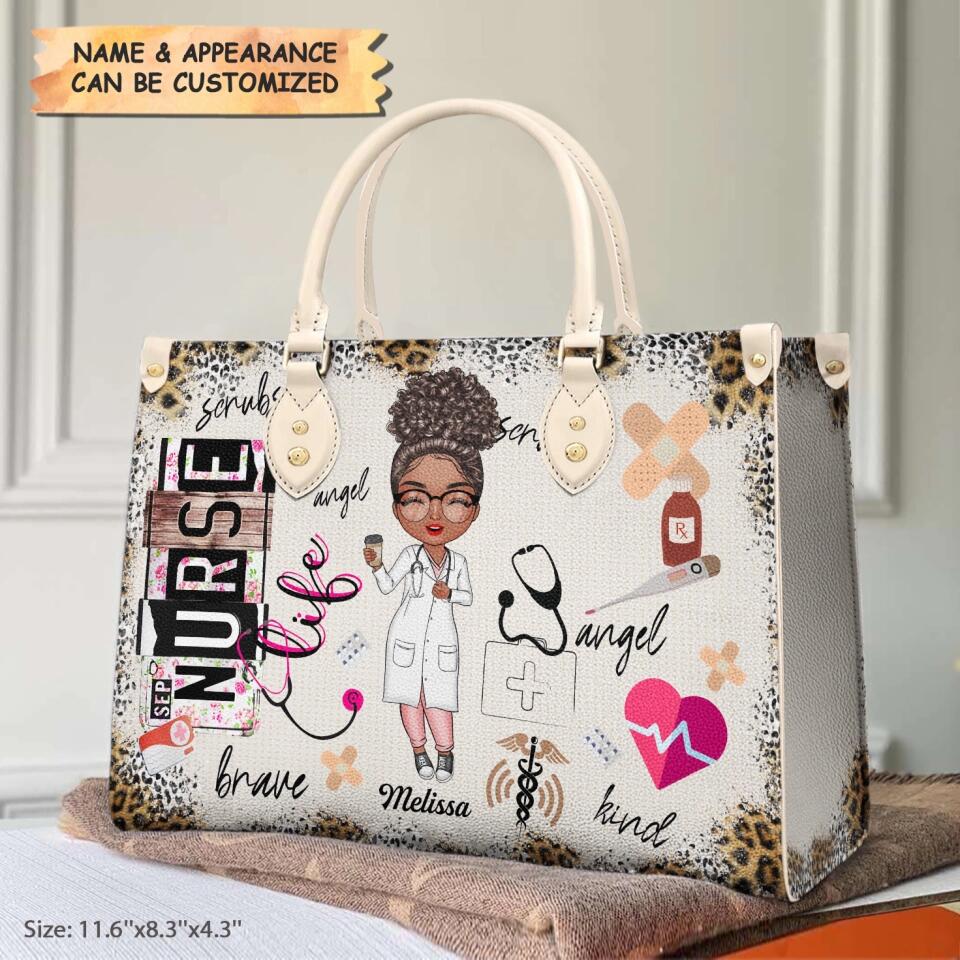 Leather Bag Gift For Nurse, CNA, CMA, Doctor - Nurse Life Scrubs Nurse Day Personalized