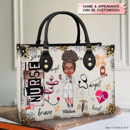  Leather Bag Gift For Nurse, CNA, CMA, Doctor - Nurse Life Scrubs Nurse Day Personalized