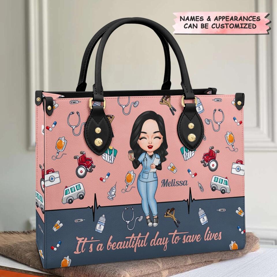  Leather Bag Gift For Nurse - She Believed She Could So She Did Personalized