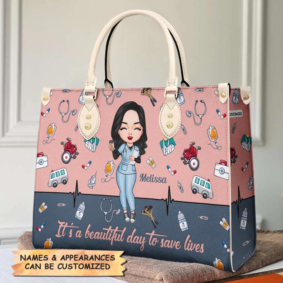  Leather Bag Gift For Nurse - She Believed She Could So She Did Personalized