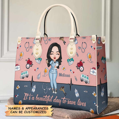  Leather Bag Gift For Nurse - She Believed She Could So She Did Personalized