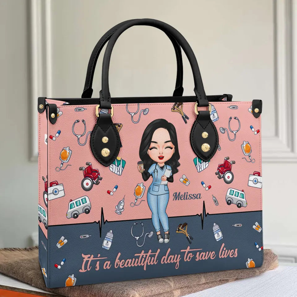  Leather Bag Gift For Nurse - She Believed She Could So She Did Personalized