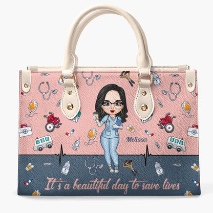  Leather Bag Gift For Nurse - She Believed She Could So She Did Personalized