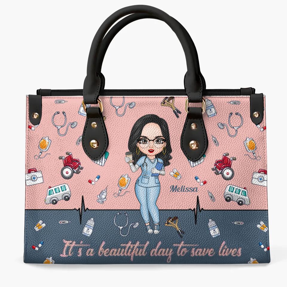  Leather Bag Gift For Nurse - She Believed She Could So She Did Personalized