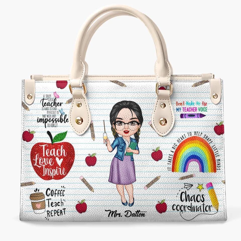  Leather Bag Teacher Personalized Bag Teach Love Inspire Teacher