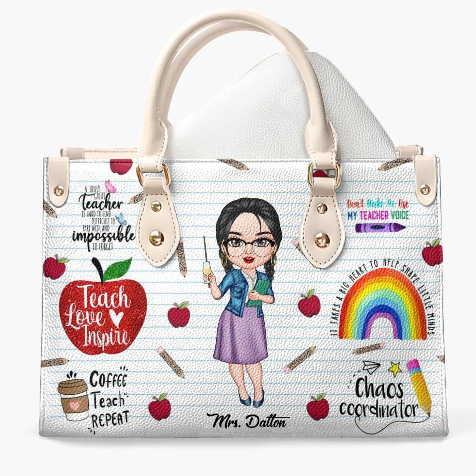  Leather Bag Teacher Personalized Bag Teach Love Inspire Teacher