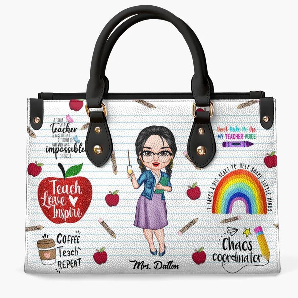  Leather Bag Teacher Personalized Bag Teach Love Inspire Teacher