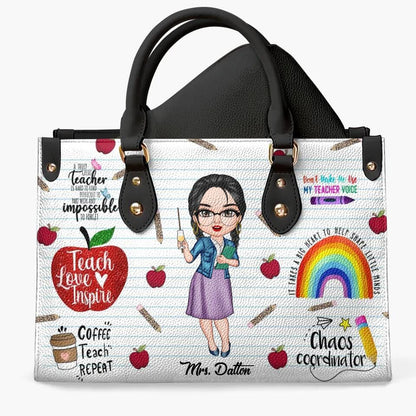  Leather Bag Teacher Personalized Bag Teach Love Inspire Teacher