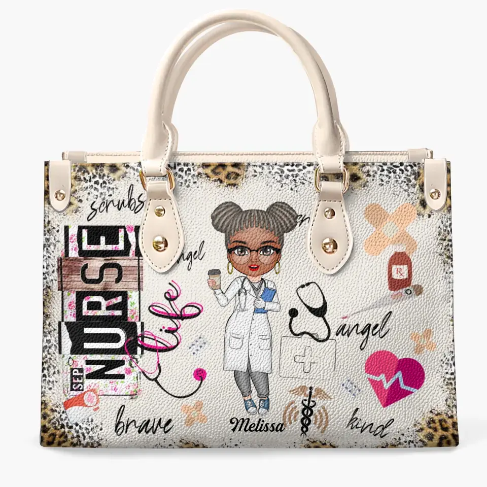  Leather Bag Gift For Nurse, CNA, CMA, Doctor - Nurse Life Scrubs Nurse Day Personalized