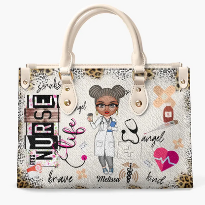  Leather Bag Gift For Nurse, CNA, CMA, Doctor - Nurse Life Scrubs Nurse Day Personalized