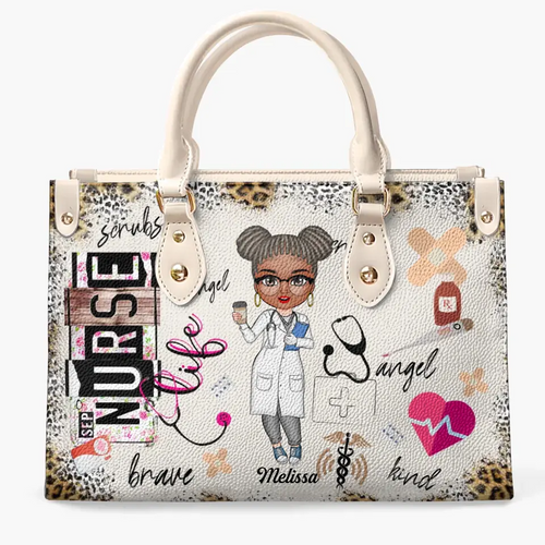  Leather Bag Gift For Nurse, CNA, CMA, Doctor - Nurse Life Scrubs Nurse Day Personalized