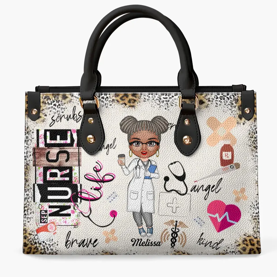  Leather Bag Gift For Nurse, CNA, CMA, Doctor - Nurse Life Scrubs Nurse Day Personalized