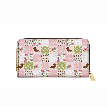  Leather Clutch Purse With Wristlet Strap Dachshund Dreams