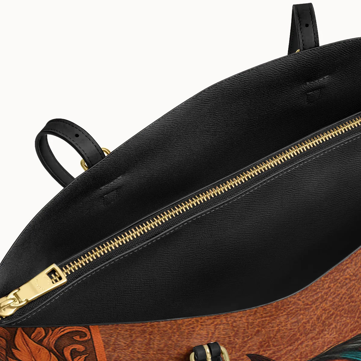  Regal Horse Bloom Leather Tote Bag