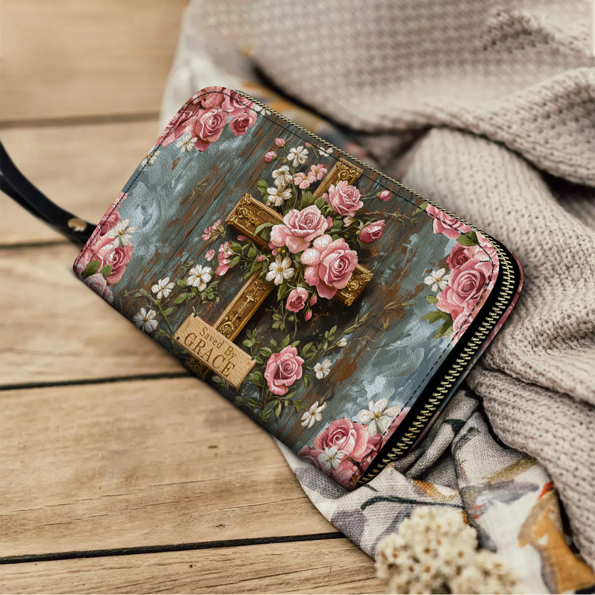  Leather Clutch Purse With Wristlet Strap Handle Saved The Grace