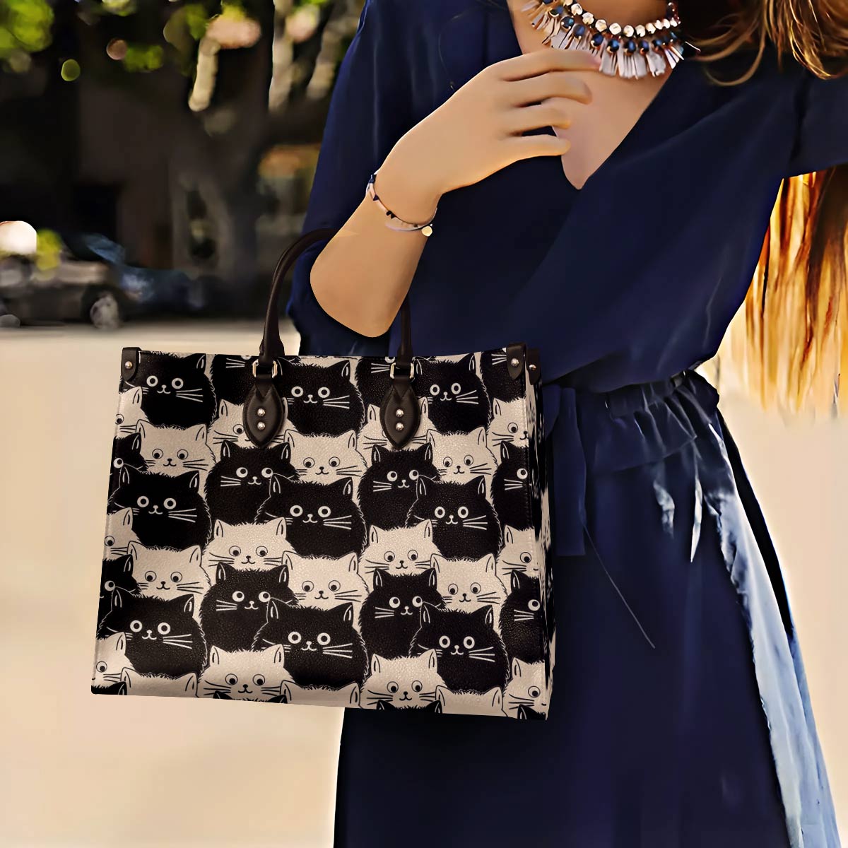  Leather Bag Cute Face Cats