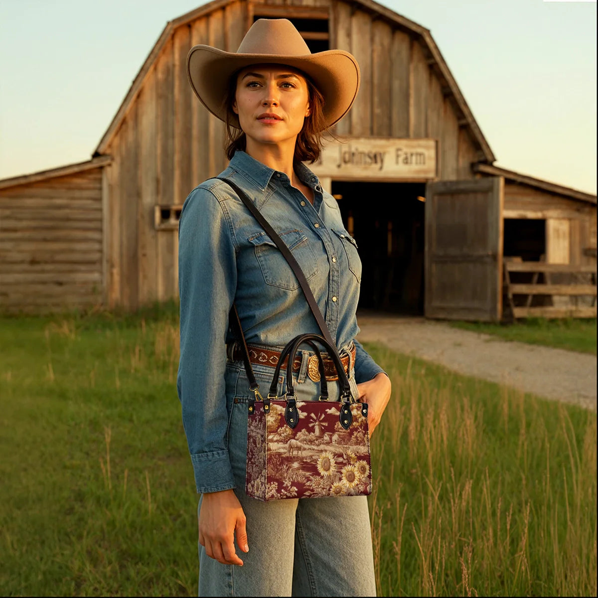  Rustic Bloom Leather Bag