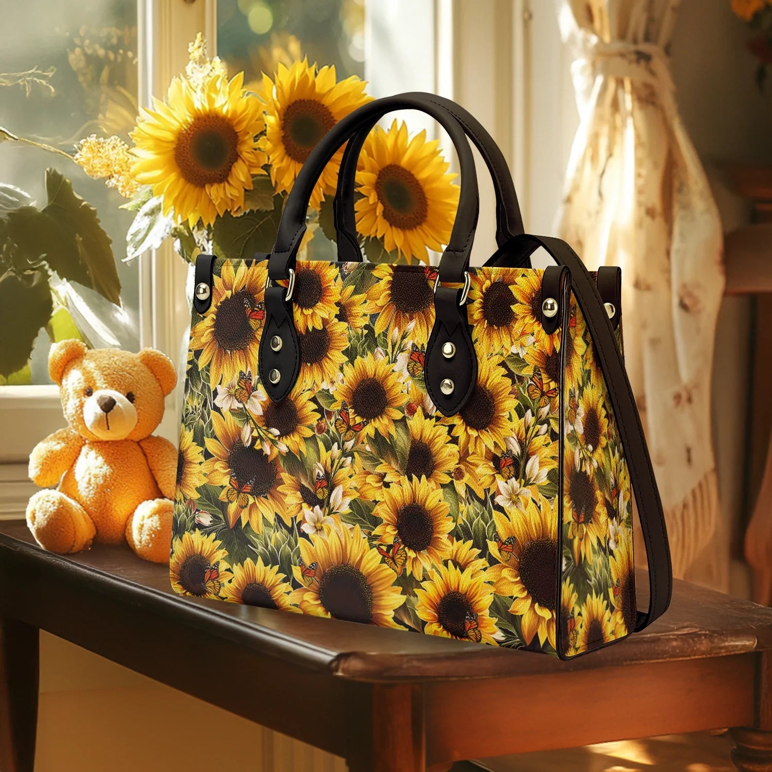  Leather Bag Shine Gorgeous Sunflower