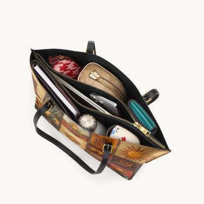  Western Mosaic Leather Tote Bag