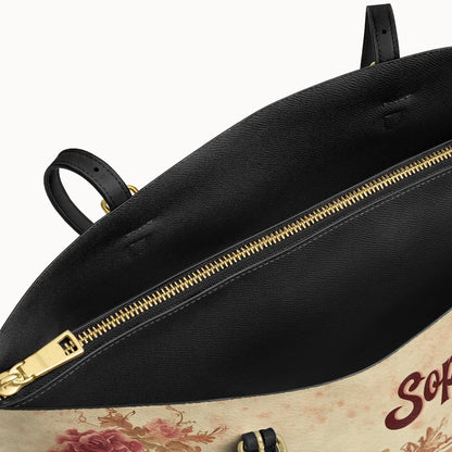  Personalized Wild Rose Rider Leather Tote Bag