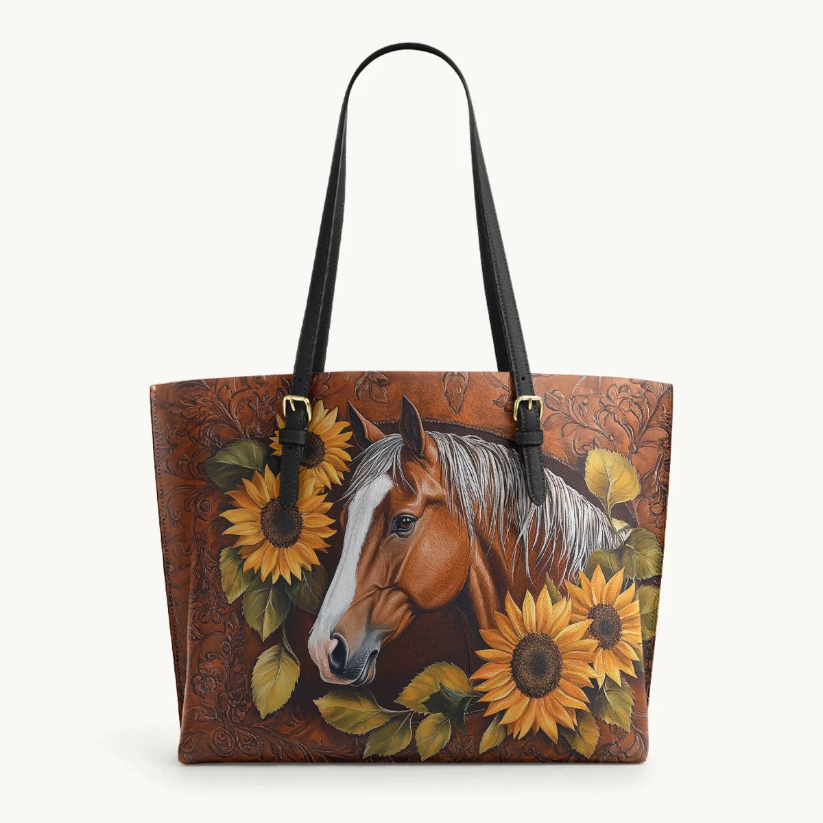  Sunflower Horse Grace Leather Tote Bag