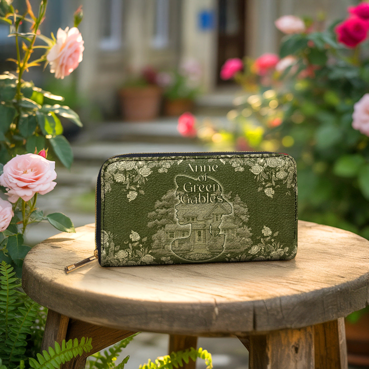  Leather Clutch Purse With Wristlet Strap Handle Green Gables Dreamer