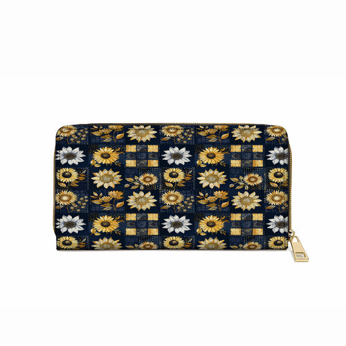  Leather Clutch Purse With Wristlet Strap Handle Inelegance Sunflowers
