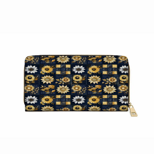  Leather Clutch Purse With Wristlet Strap Handle Inelegance Sunflowers
