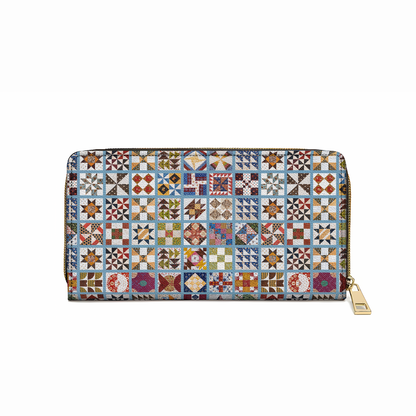  Leather Clutch Purse With Wristlet Strap Traditional Quilting Blocks