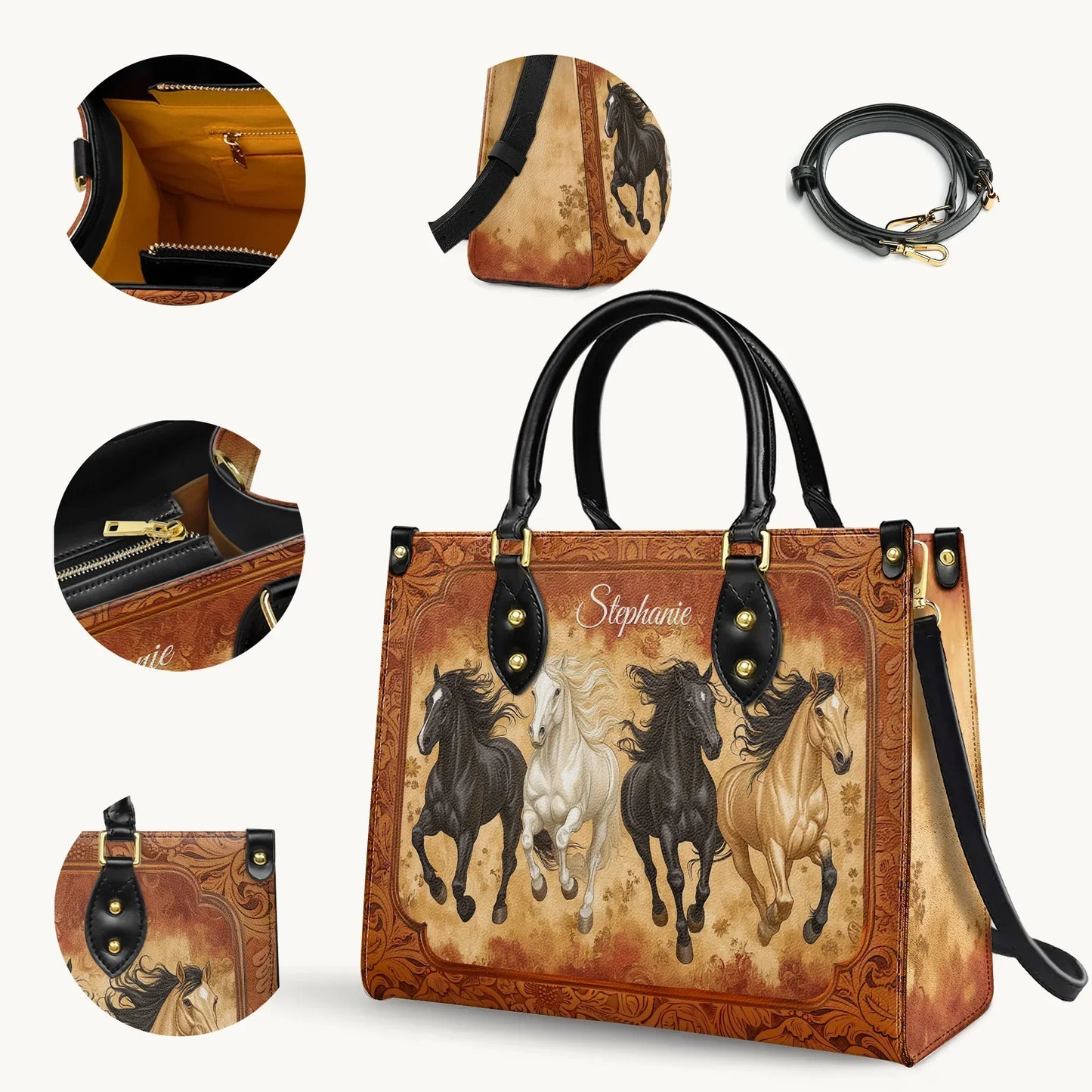  Personalized Galloping Horse Legacy Leather Bag