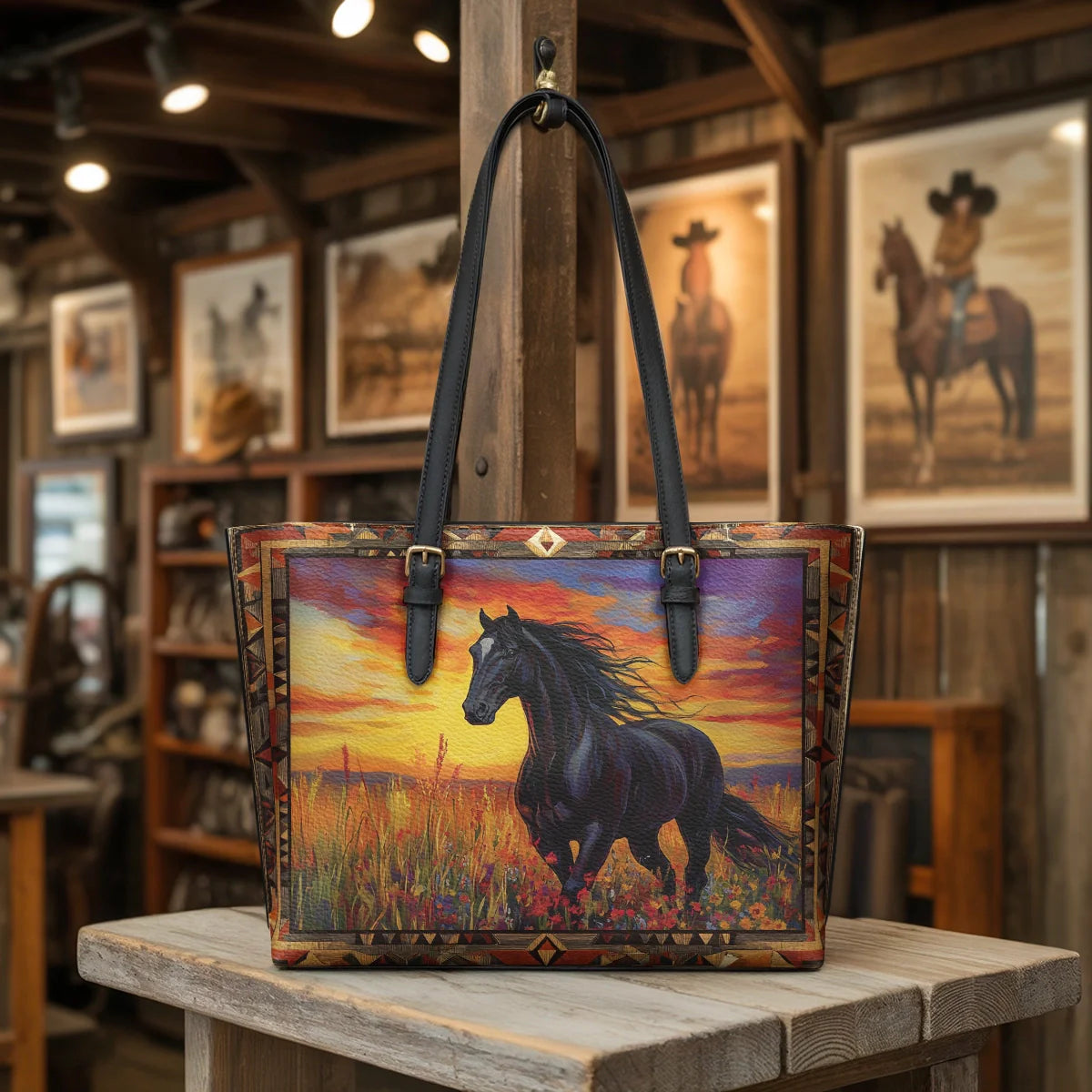  Wildfire Run Leather Tote Bag