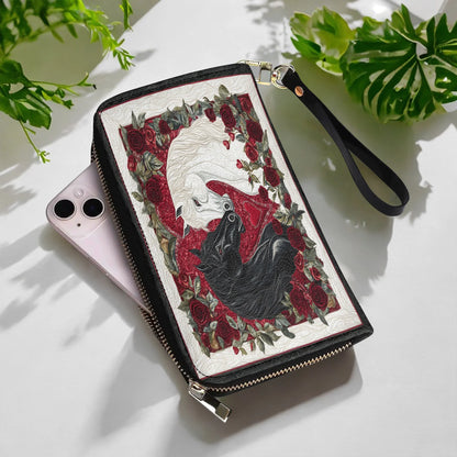  Leather Clutch Purse With Wristlet Strap Handle Eternal Love Horse