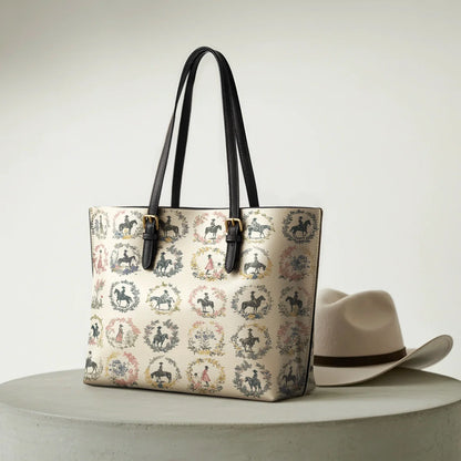  Wildflower Waltz Leather Tote Bag