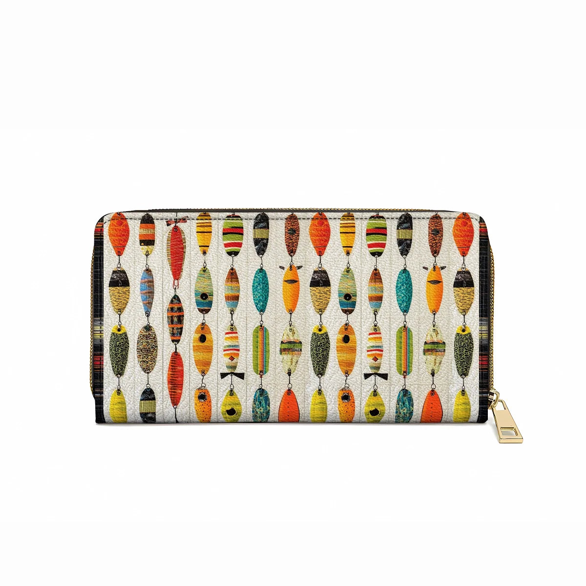  Leather Clutch Purse With Wristlet Strap Handle Fishing Big Catch