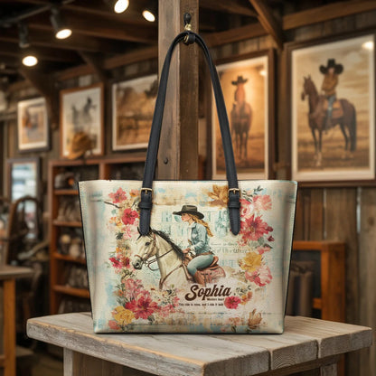  Personalized Wild Grace Leather Tote Bag