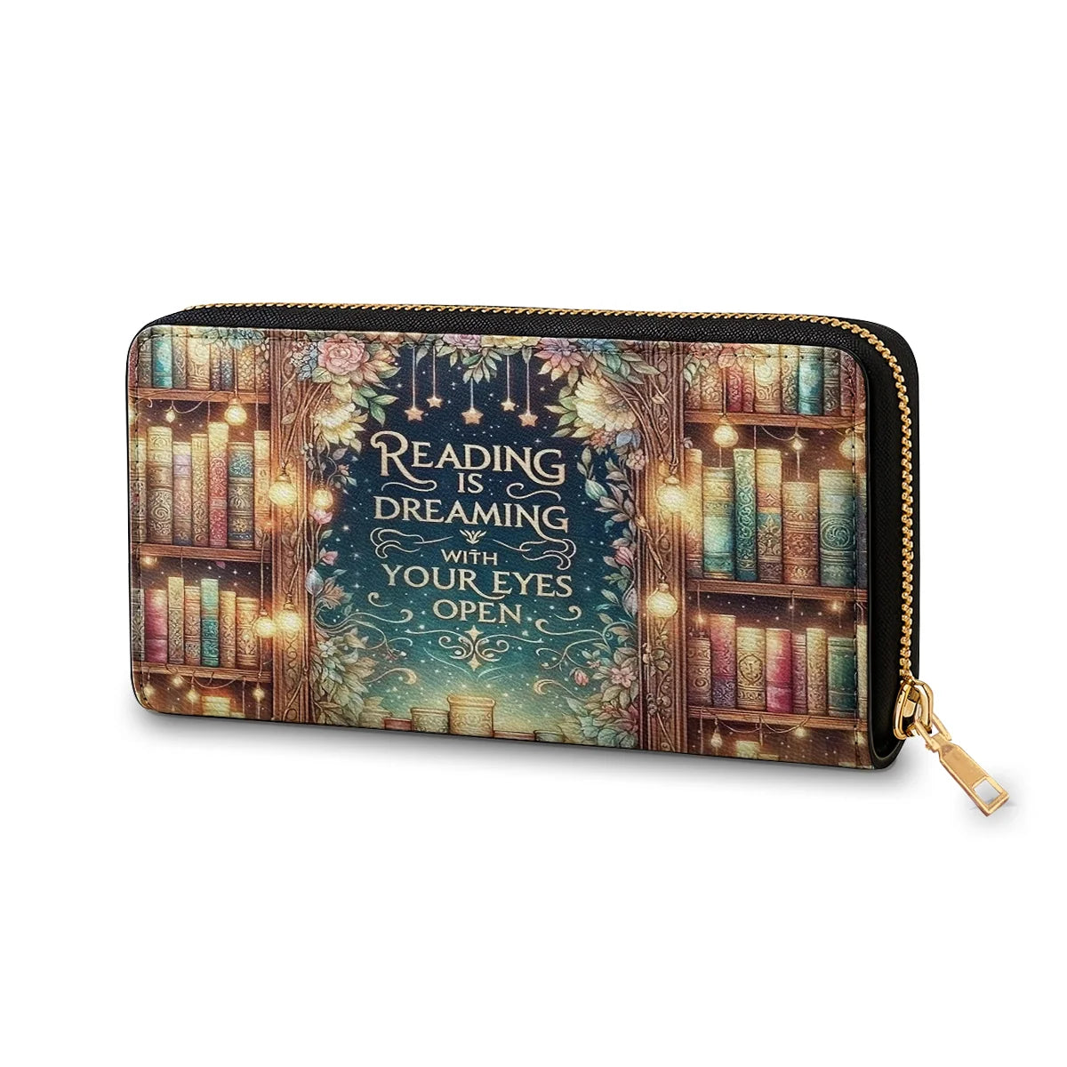  Leather Clutch Purse With Wristlet Strap Handle Midnight Reader