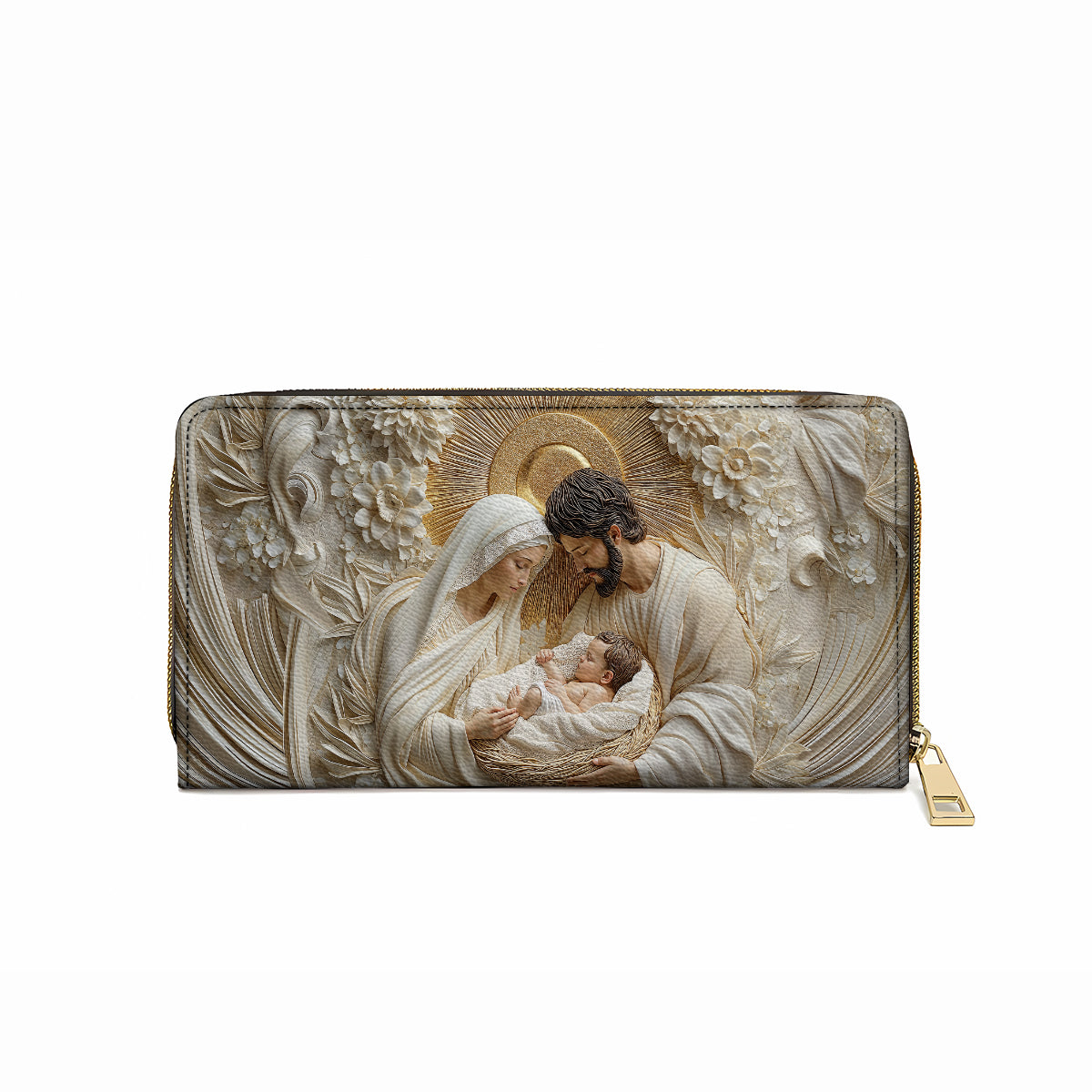  Leather Clutch Purse With Wristlet Strap Handle Holy Family