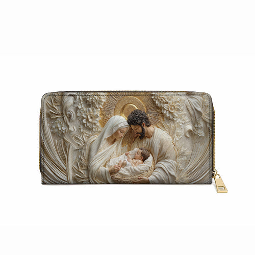  Leather Clutch Purse With Wristlet Strap Handle Holy Family