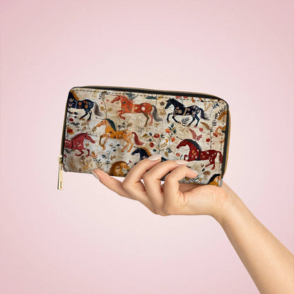  Leather Clutch Purse With Wristlet Strap Handle Wild Gallop